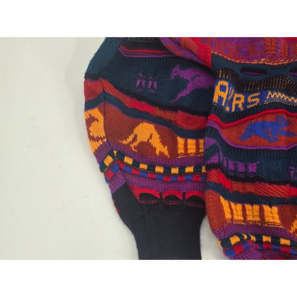 Vintage Emaroo Crazy 3D Knit Pullover Australia Theme 90s Jumper Size:14 - Picture 16 of 16